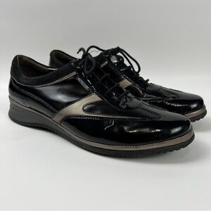 Mephisto Lison Women's Lace up Black Patent Leather Sneakers Size 10.5